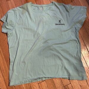 Womens Browning Blue T Shirt with Metallic Deer on‎ Back Size XXL
